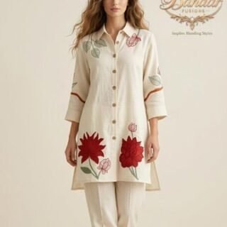 Cream Colour Co-ord Set