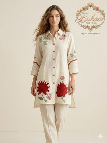 Cream Colour Co-ord Set