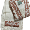 Ivory Cotton Rust Brown Embroidery Suit