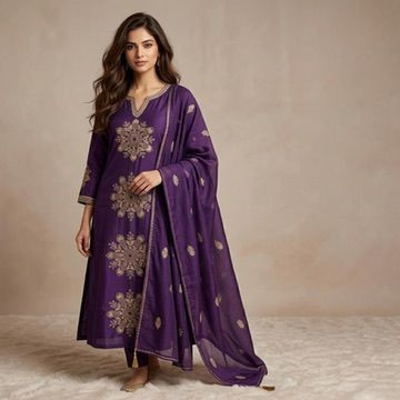 Violet Cotton Suit Set