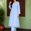 Sky Colour Chikankari Suit