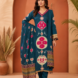 Teal Blue Crape Suit