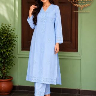 Sky Blue Colour Lukhnavi Cotton Suit