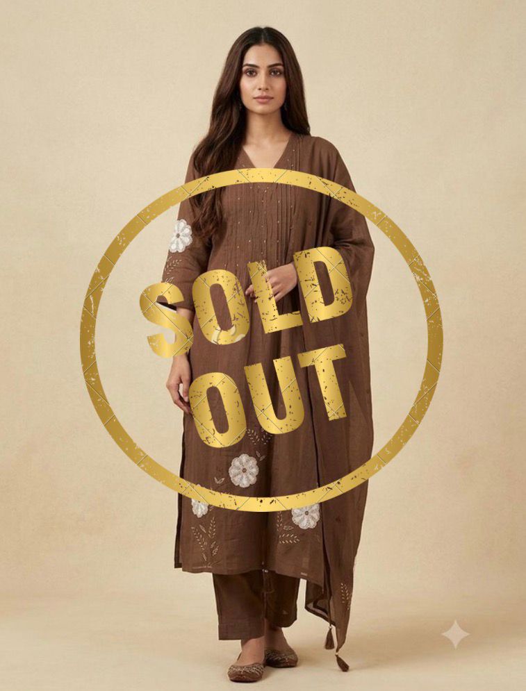 Mocha Brown Cotton Suit