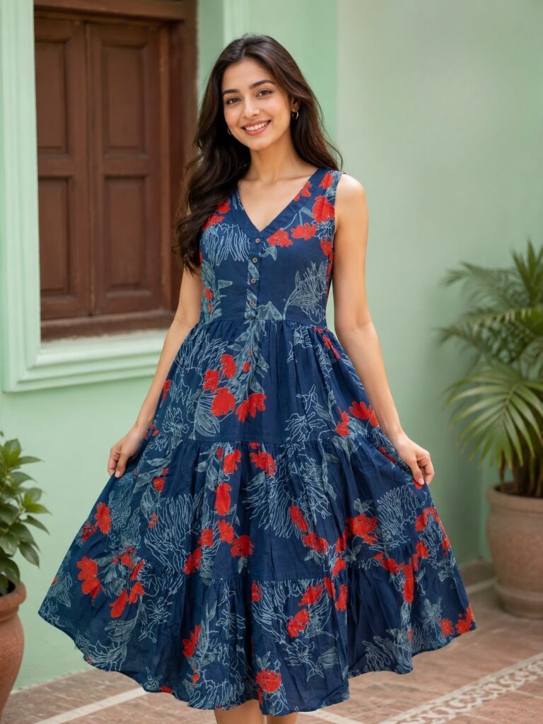 Blue Cotton Dress