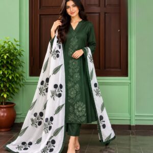Bottle Green A line cotton suit