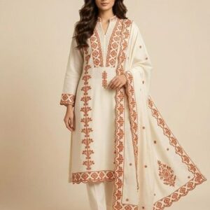 Ivory Cotton Suit Set