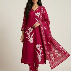 Magenta Cotton Suit